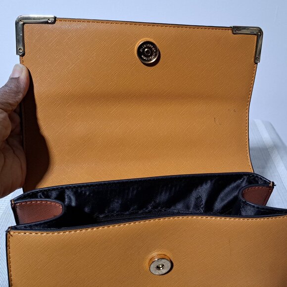 Dune London Handle Bag / Color-Block Mustard & Red Fall Colors - Picture 8 of 16